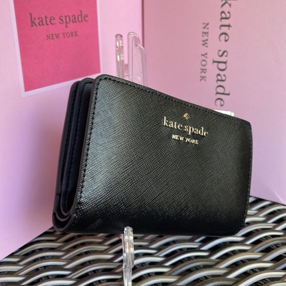 Kate Spade Staci Medium Compact Bifold Wallet Black - Picture 4 of 16